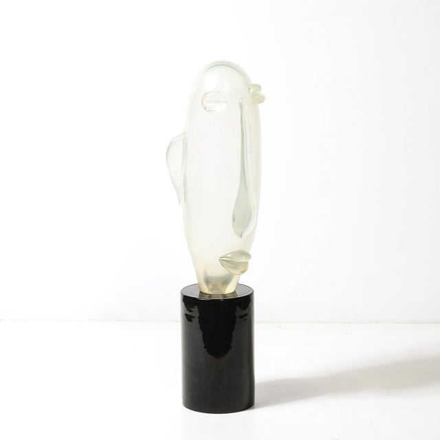 Mid-Century Hand-Blown Murano Opalescent Glass Head Sculpture by Sergio Rossi For Sale - Image 9 of 15