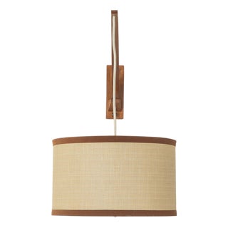 Vintage Wall Lamp in Glass and Teak, 1960s For Sale