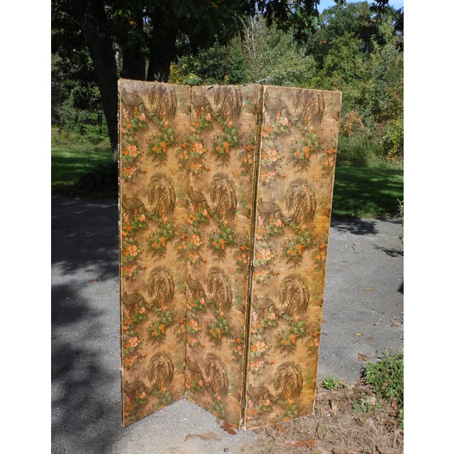 Vintage Room Divider 3 Panel Folding Changing Privacy Screen Chairish
