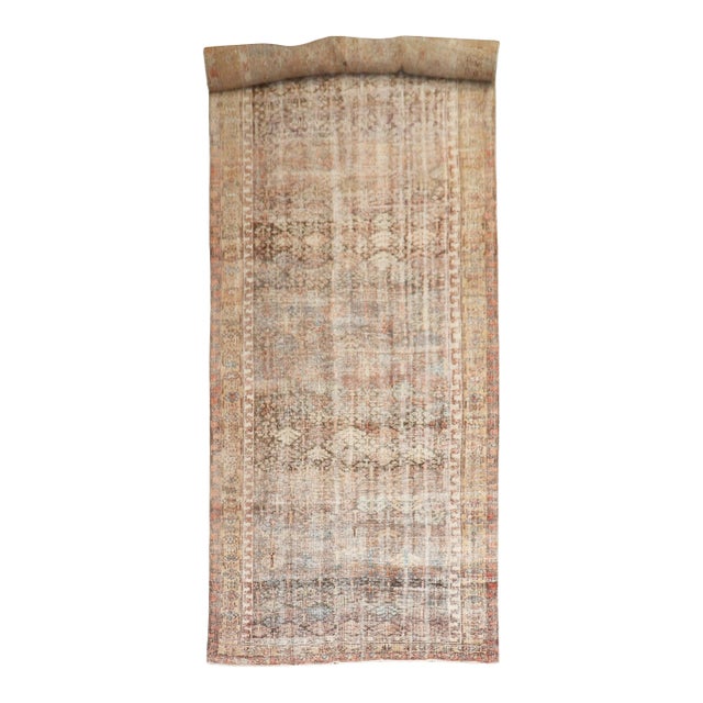 Early 20th Century Zabihi Collection Worn Persian Corridor Size Rug - 6'9" x 19'8" For Sale