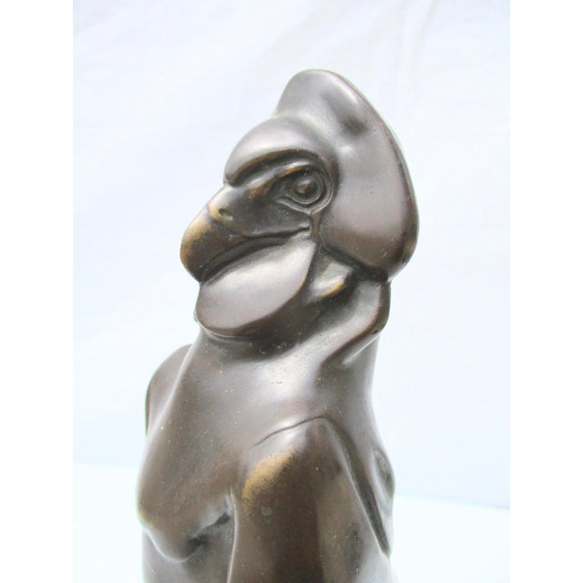 Art Deco Hunting Bird Sculpture on Porphyry Plinth For Sale - Image 11 of 13