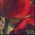 December Rose Opening by Bruce A Gómez | Pastel of a red rose bud with green leaves For Sale - Image 4 of 5