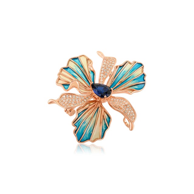 Art Deco Art Deco Sterling Silver Orchid Brooch / Pendant by Carat&her For Sale - Image 3 of 14