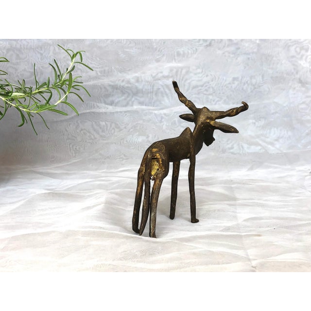 1960s African Bronze Antelope Sculpture For Sale - Image 5 of 13