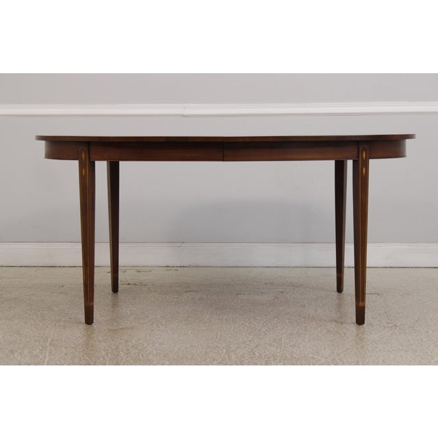 Henkel Harris Henkel Harris Walnut Inlaid Oval Dining Table For Sale - Image 4 of 17