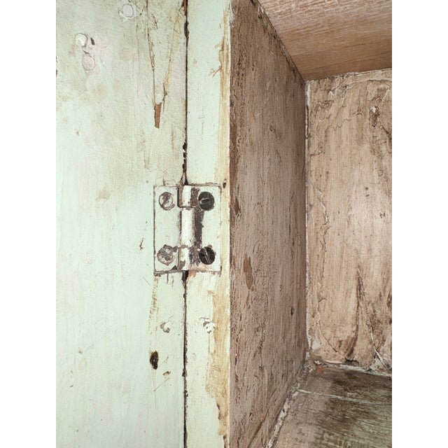 Antique Primitive Farmhouse Mint Green Cupboard For Sale - Image 11 of 12
