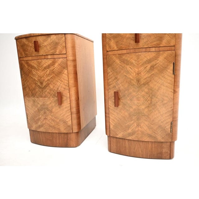 Art Deco Walnut Bedside Cabinets, 1930s, Set of 2 For Sale - Image 10 of 12