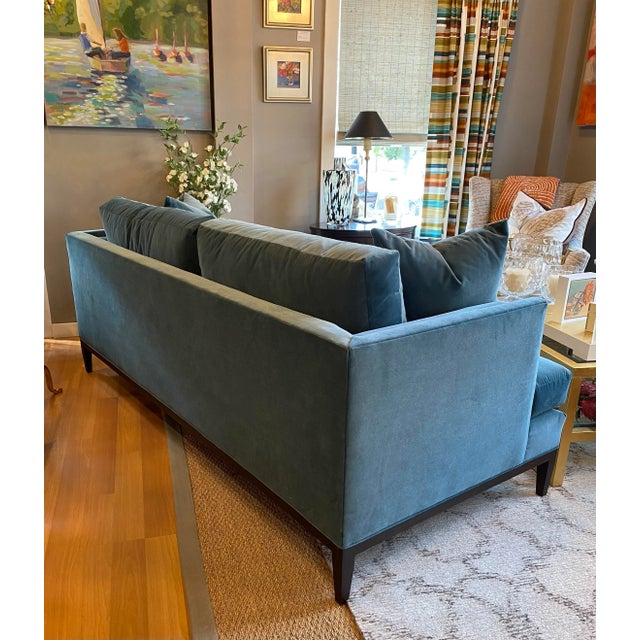 Wesley Hall Peretti Sofa in CBanks Lagoon Fabric Chairish