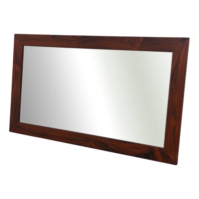 Large Mid-Century Modern Rosewood Mirror, Denmark, 1970s For Sale