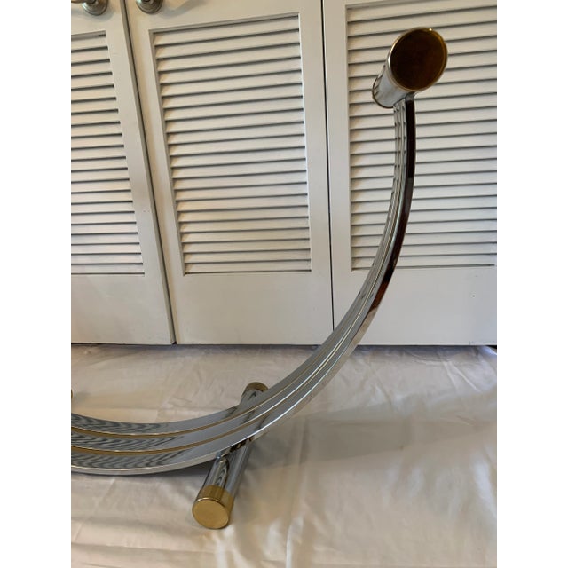 Vintage Romeo Rega Chrome Brass U-Shaped Console Table For Sale - Image 9 of 13
