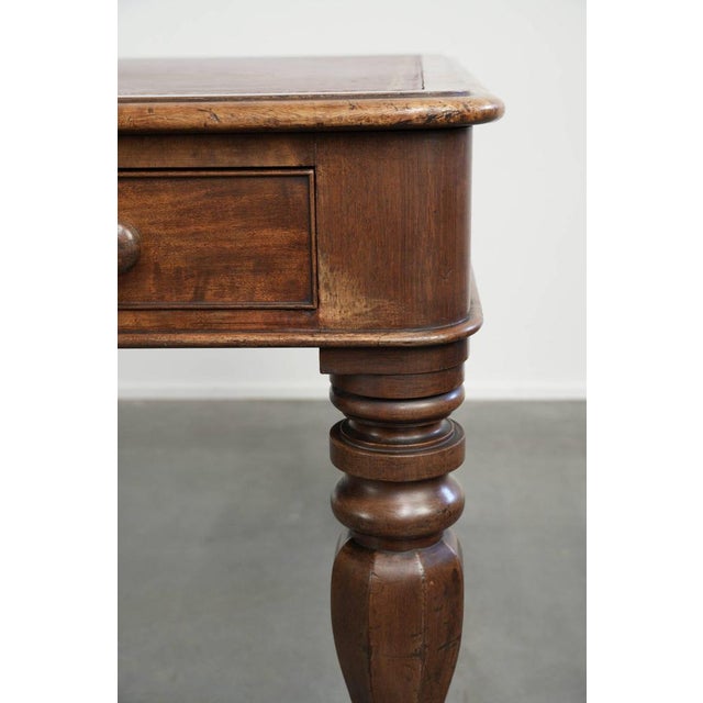 Antique English Writing Desk with Red Leather Top, Early 19th Century For Sale - Image 10 of 13