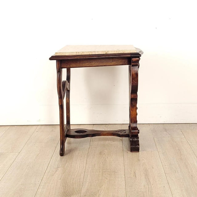 Traditional Renaissance Revival Marble Top Side Table, 1920s For Sale - Image 3 of 11