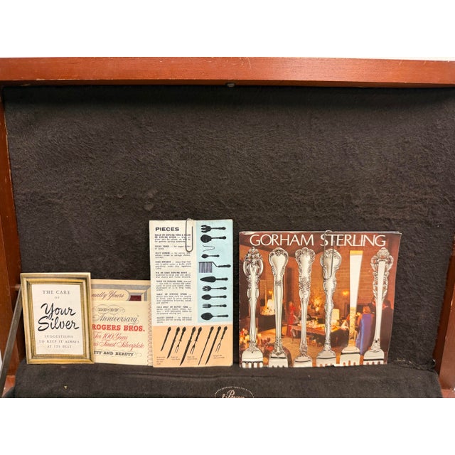 Silver 1960s Gorham "Strasbourg" Sterling Silver Flatware Service for 8 With Fitted Mahogany Chest - 95 Pieces For Sale - Image 8 of 12
