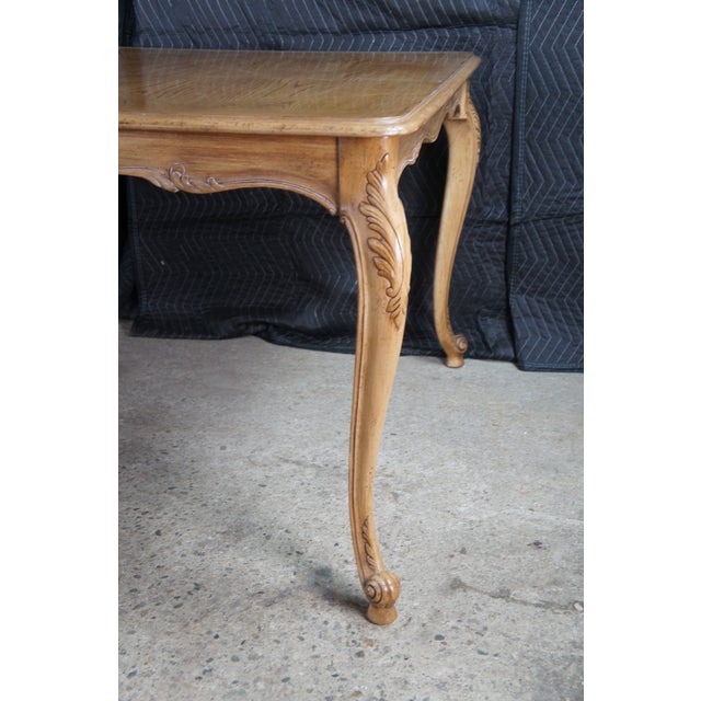 1980s 1980s Drexel Heritage French Provincial Oak Parquetry Avalon Extendable Dining Table For Sale - Image 5 of 16