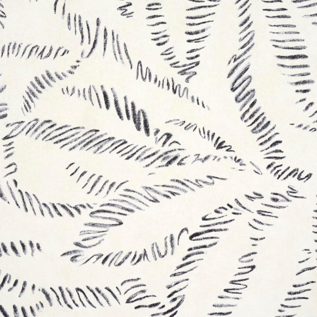 Contemporary SAMPLE - Schumacher Leaf Bloom Wallpaper In Charcoal For Sale - Image 3 of 4