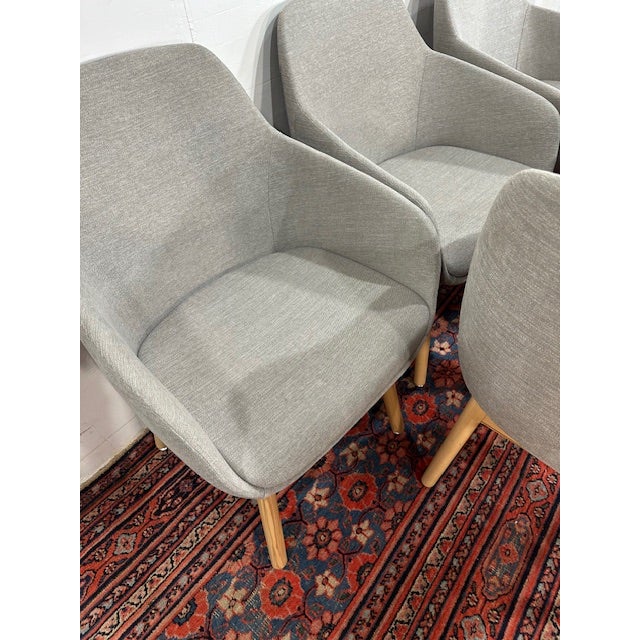 Wood Set of 6 "Mila Lilly" Client Chairs With Maple Legs From 9 to 5 Seating (1 of 2) For Sale - Image 7 of 10