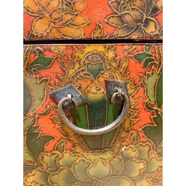 1970s Asian Tibetan Hand Carving Trunk For Sale - Image 9 of 11