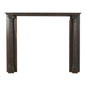 Late 19th Century Dark Wood Fireplace Mantel