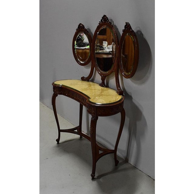 Louis XVI Style Dressing Table in Walnut For Sale - Image 3 of 18