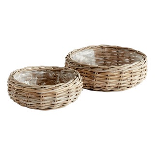 Normandy Low Basket Planters, Set Of 2 For Sale