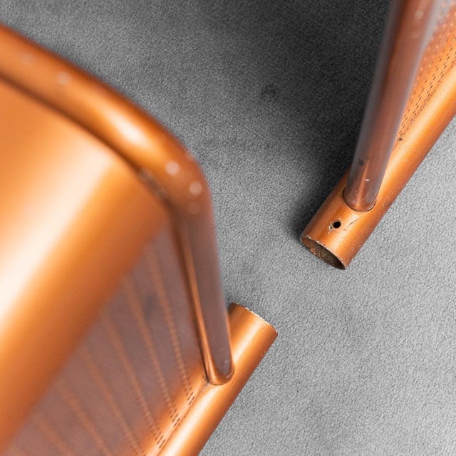Copper Vintage Metal Chairs, 1970s, Set of 4 For Sale - Image 8 of 13