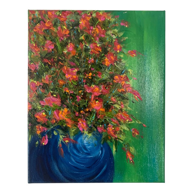 "Bouquet 2" Contemporary Original Impressionist Style Stretched Canvas Landscape Painting by Deb Bossert For Sale