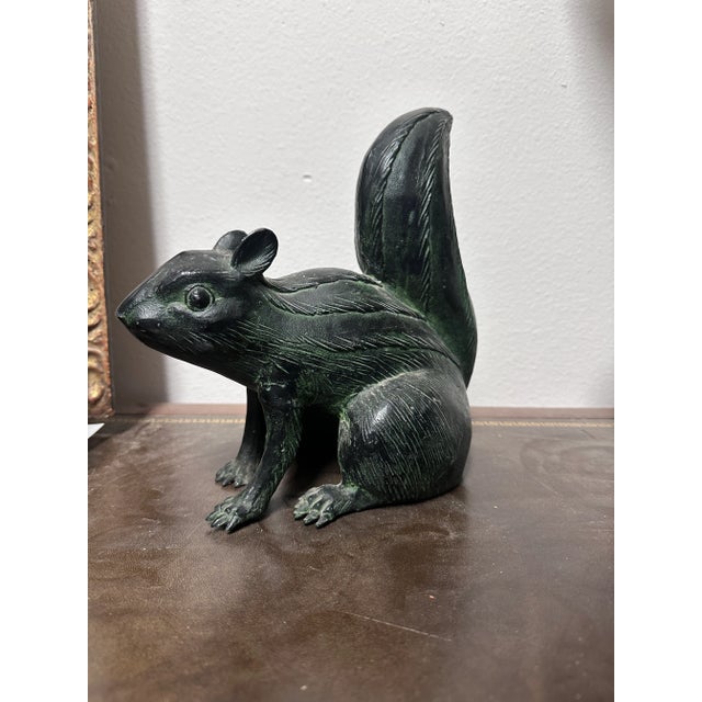 Vintage Bronze Squirrel Sculpture For Sale - Image 4 of 12