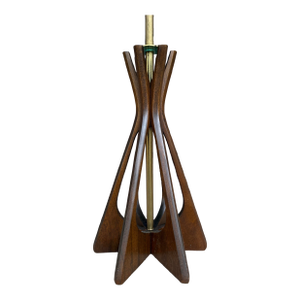 Mid Century Floor Lamp With Glass Table Style of Modline