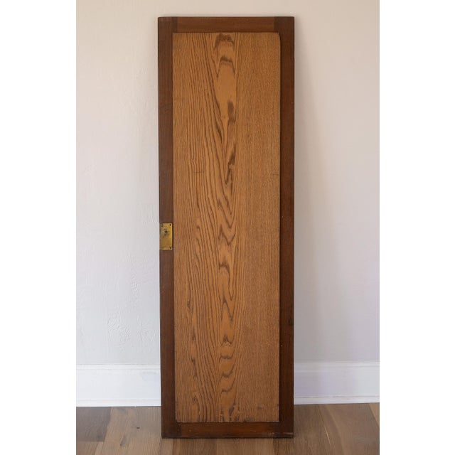 Brown Antique Cabinet Door Floor Mirror For Sale - Image 8 of 8