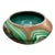 Marbled Roadside Pottery Malachite Look Bowl in With Glazed Turquoise Interior For Sale