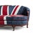 Rococo Vintage Union Jack Upholstered Sofa With Ornate Carved Wood Frame For Sale - Image 3 of 18