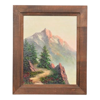 Walford "Mountain Landscape" Oil on Panel, Signed For Sale