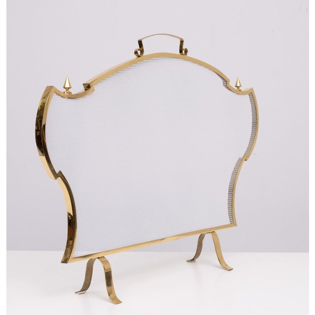 1970s Hollywood Regency Brass Fire Screen, France, 1970s For Sale - Image 5 of 11