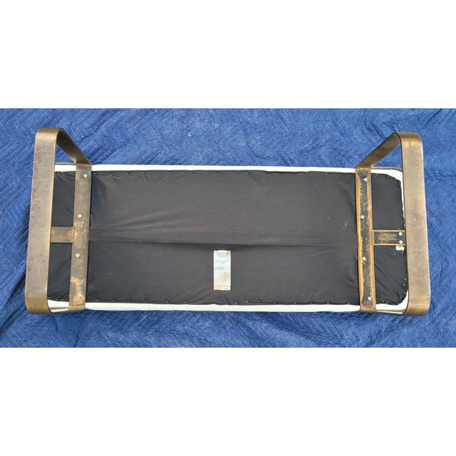 Off-white Mid-Century Brutalist Tri-Mark Bench For Sale - Image 8 of 12