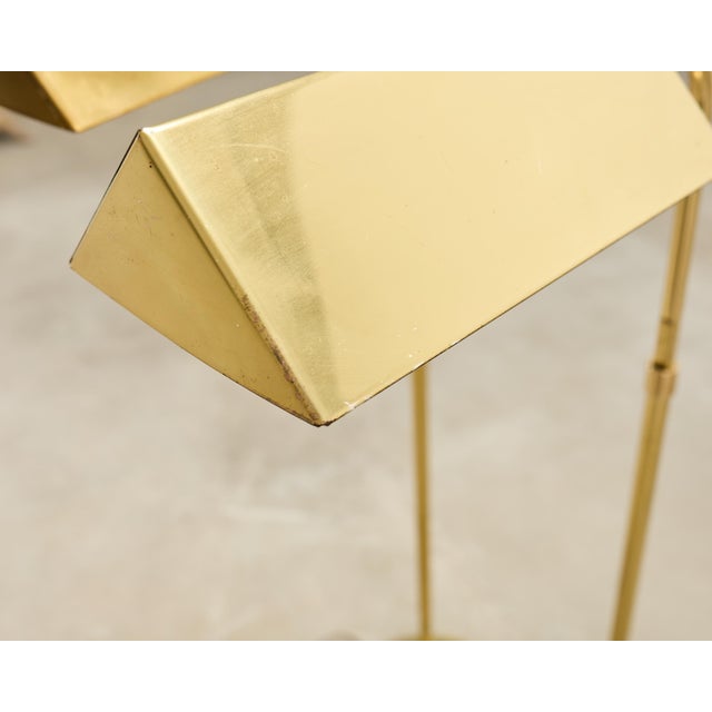Mid 20th Century Pair of Mid-Century Modern Brass Adjustable Pharmacy Floor Lamps For Sale - Image 11 of 18