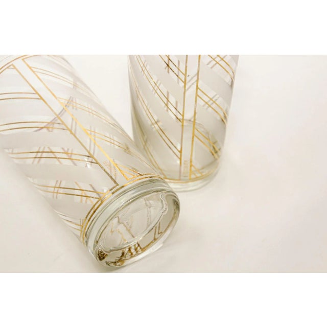 Vintage Art Deco Culver Gold Striped Set of 2 High Ball Tumblers For Sale - Image 12 of 13