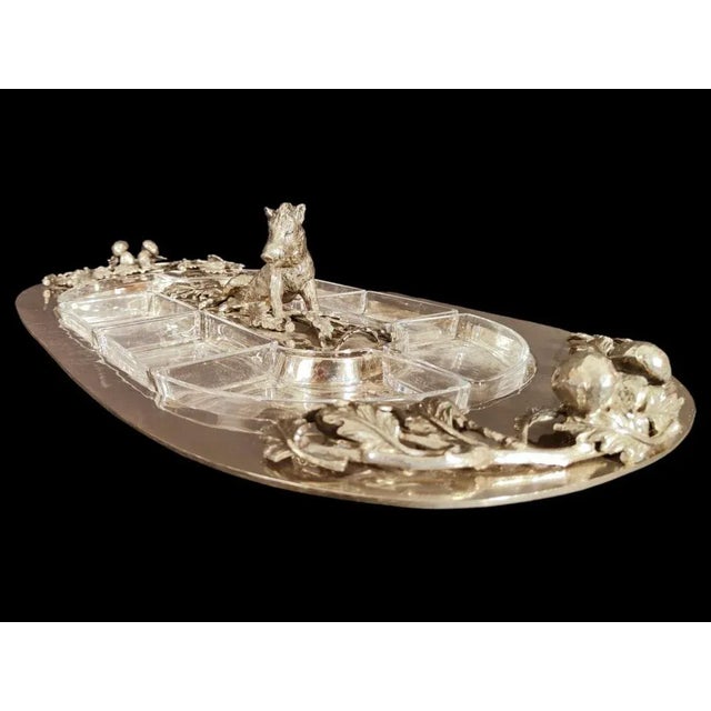 Italian Silver Metal Centerpiece, 1970s For Sale - Image 6 of 12
