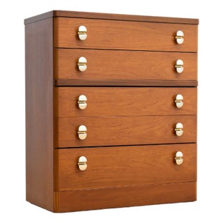 1970s Tall Mid Century Teak Dresser by Stag Furniture For Sale