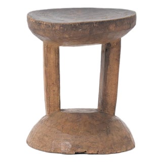Vintage African Tribal Stool, 1950s For Sale