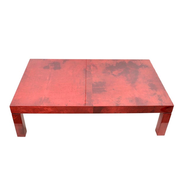 Lacquered Goatskin Cocktail Table in the Style of Aldo Tura, Italy, 1970s For Sale