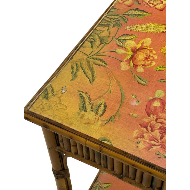 Mid 20th Century Hollywood Regency Faux Bamboo Console / Vanity With Matching Mirror, 2 Pieces For Sale In Cincinnati - Image 6 of 12