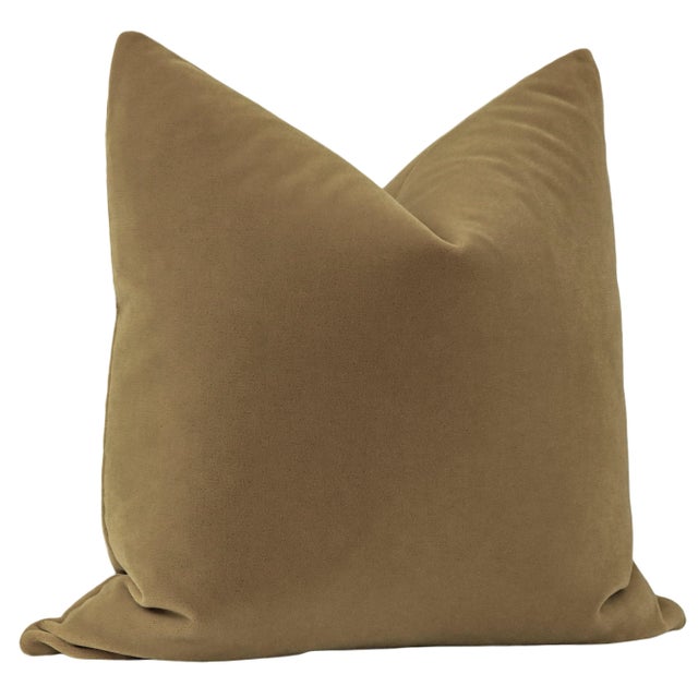 Contemporary 22" Nutmeg Mohair Pillows - a Pair For Sale - Image 3 of 5