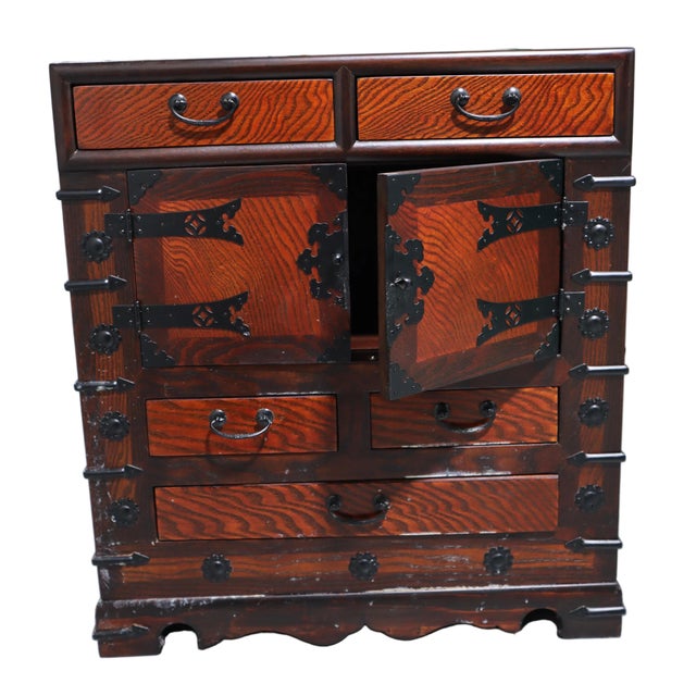 Vintage Korean Tansu Chest With Iron Hardware For Sale - Image 12 of 18