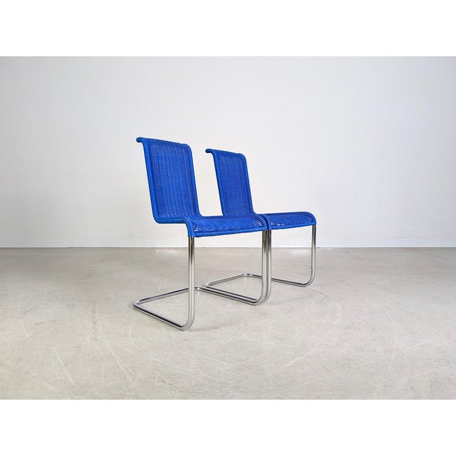 Blue B20 Cantilever Chairs by Jean Prouvé for Tecta, Set of 2 For Sale - Image 5 of 9