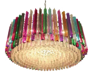 Multicolored Triedi Crystal Prism Chandelier