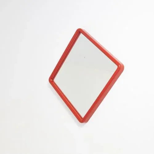 Red Plastic Mirror, 1980s For Sale - Image 3 of 10