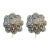 Pair of Vintage Crystal Flush Mount Chandeliers, Hand-Painted Ceiling Lights, Large Mid Century Style Wall Sconces, Low Ceiling Light Set For Sale