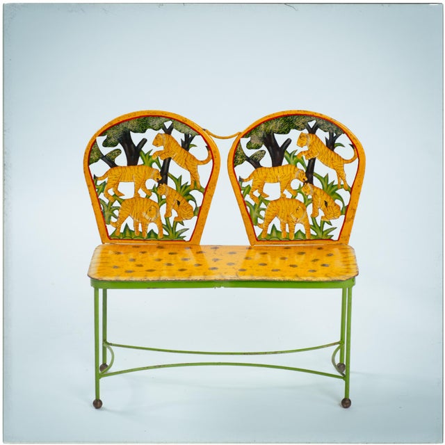 Hand-Painted Children's Garden Seating Set, India, 1980s, Set of 5 For Sale - Image 9 of 18