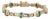 1.96ctw Emerald Diamond Bar Link Bracelet 18k Yellow Gold 6.5" For Sale