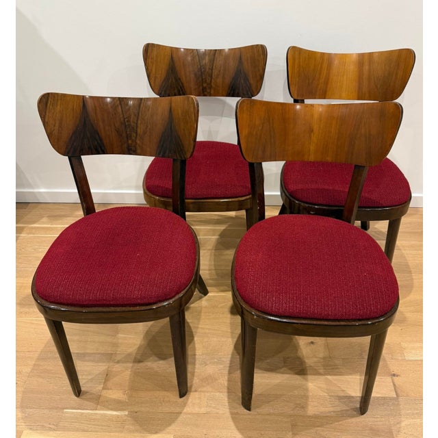 Red Mid-Century Dining Chairs from Tatra, 1980s, Set of 4 For Sale - Image 8 of 8